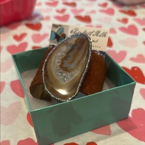 Agate Stone Bracelet with Suede Band